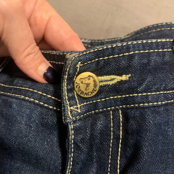 Vintage Jordache high waisted, dark blue jeans. - Picture 3 of 7